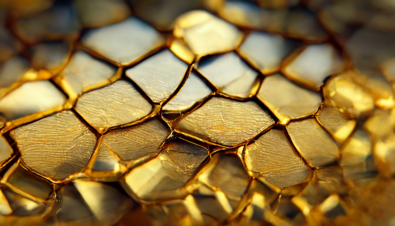 Trias Solutions - abstraktes Bild von einer goldenen Gitterstruktur